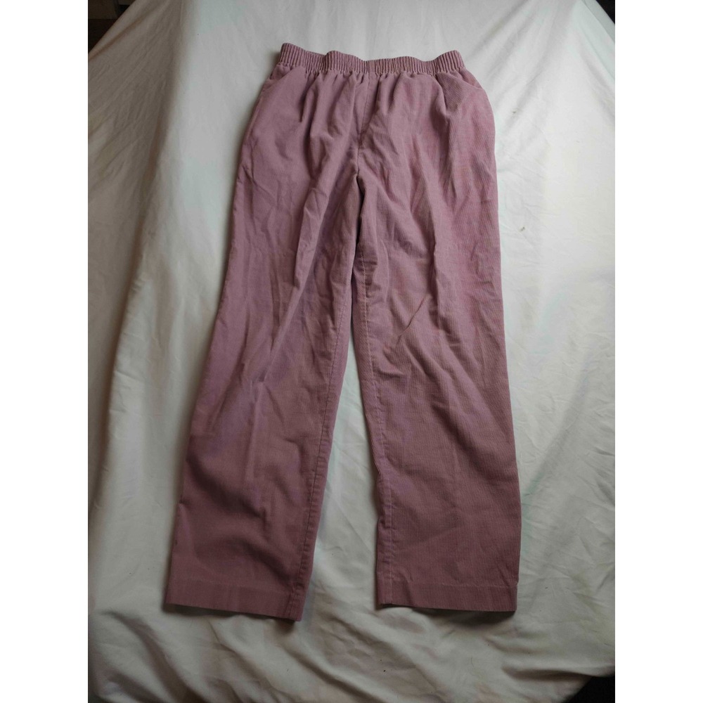 Alfred Dunner Ankle Pants Womens Size 12P Pink Pull On Classic Corduroy Straight